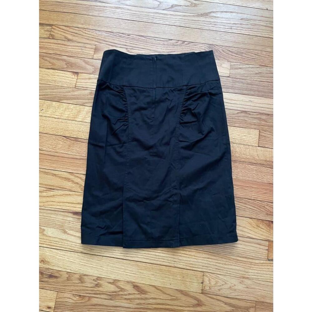 🎯XXI Ruched Whimsygoth Draped Vintage y2k work casual Black Pencil Skirt Size L
